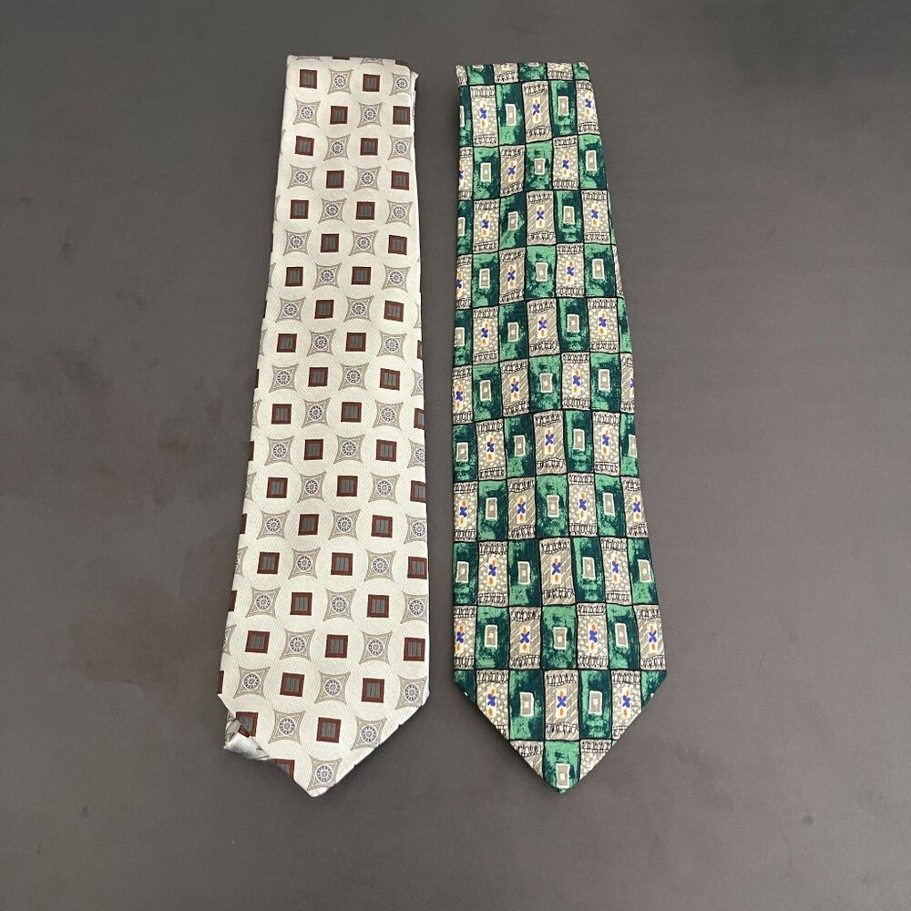 Robert Talbott Best Of Class Geometric Print Silk Necktie Set Of 2